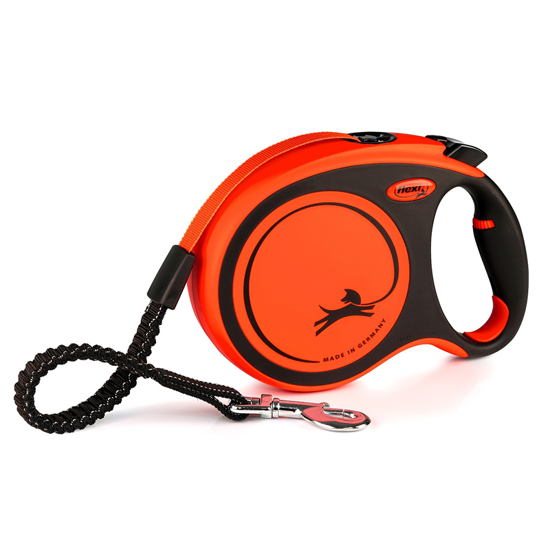 Рулетка Flexi Xtreme XS ремень 3м 15кг Черная/Оранжевая