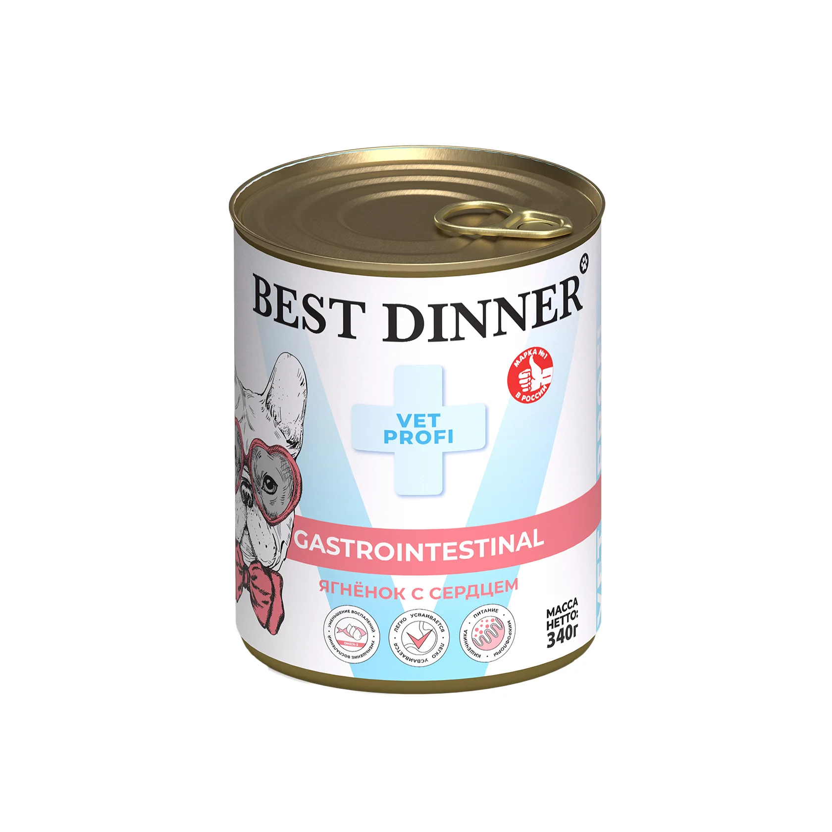 конс. Best Dinner Gastrointestinal ягненок с сердцем для собак 340г
