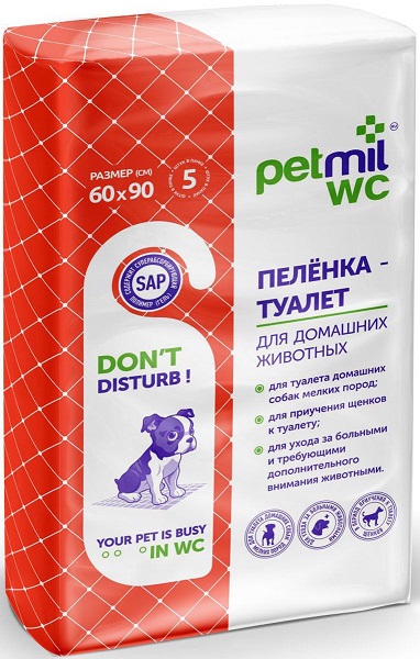 Пеленки Petmil WC Гелевые 60х90  5шт