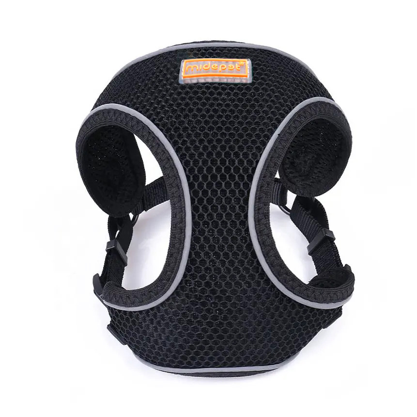 Шлейка Midepet с cотами Х образная XS (шея 28, грудь 28-31см) черная