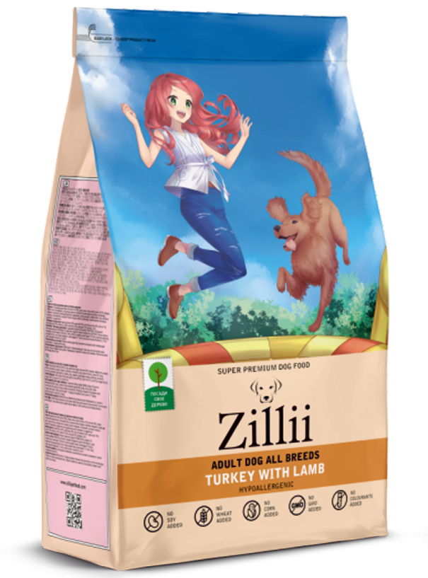 ZILLII Adult Dog для Собак 15кг Индейка с Ягнёнком