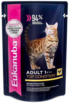 пауч Eukanuba для Кошек с Курицей 85г
