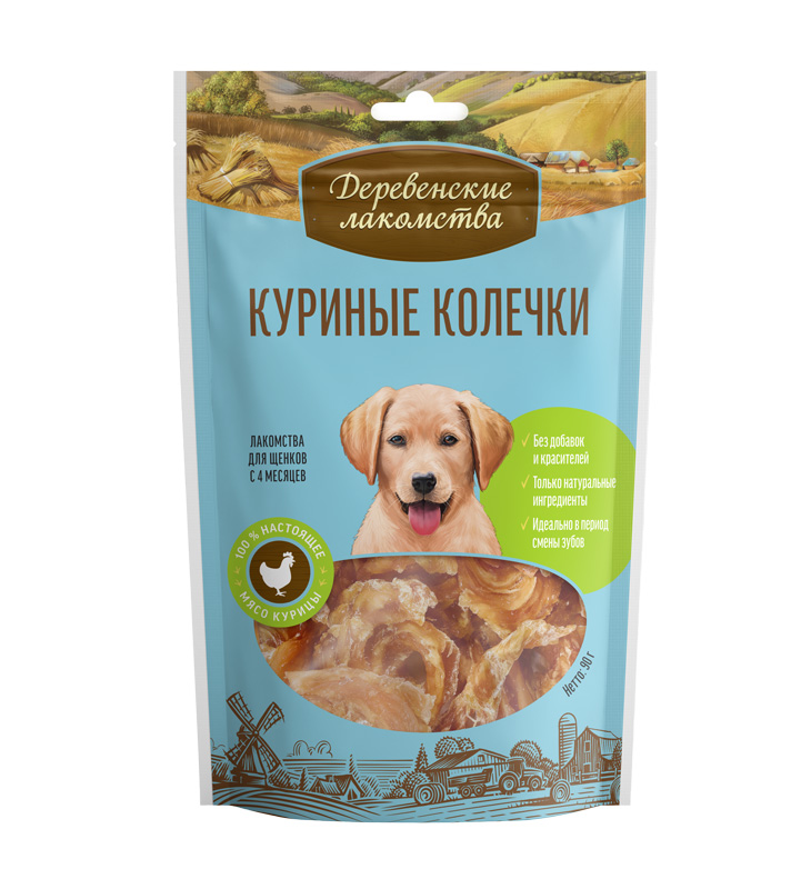 Деревенские Лакомства Куриные Колечки для Щенков