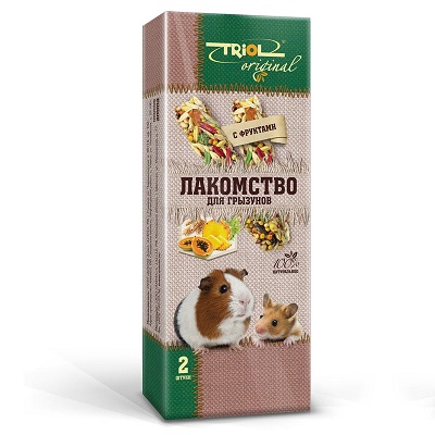 Лакомство Triol для Грызунов с Фруктами 2шт, 50г