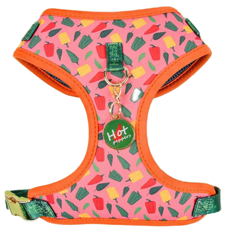 Шлейка MidePet "Color Blooming" S (шея 35-44, грудь 41-54 см) розово-зеленая с рисунком