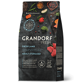 Grandorf FRESH STERILISED для Стерилизованных Кошек Ягненок с бататом 400г