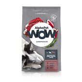 AlphaPet 2кг для Собак Средних пород с Говядиной и сердцем WOW Superpremium