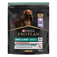 Сухой корм PRO PLAN для собак беззерновой при чувствительном пищеварении, с индейкой, 700 г