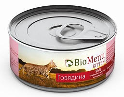 конс. BioMenu Kitty 100г Паштет с Говядиной для Котят