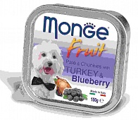 консерва Monge Dog Fruit Индейка с Черникой 100г