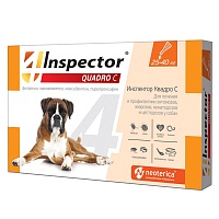 Капли Инспектор Квадро С для Собак 25-40кг от внешних и внутренних паразитов