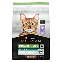 Сухой корм PRO PLAN для кошек для здоровья почек после стерилизации, с индейкой, 3 кг