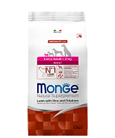 Monge Dog Speciality Extra Small для Собак миниатюрных пород с Ягненком, Рисом и Картофелем 2,5кг