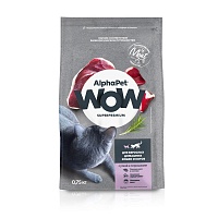 AlphaPet WOW 750г для домашних Кошек с Уткой и потрошками