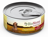 BioMenu Sensitive 100г с Перепелкой для Собак  