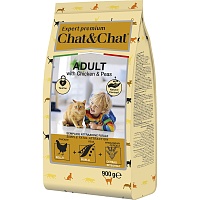 Chat&Chat для Кошек с курицей и горохом 900г