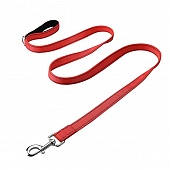 Поводок Nunbell Professional нейлон 20мм*110-120см Красный с эргономичной ручкой и светоотр. нитью