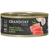 конс. Grandorf FRESH для Кошек Филе тунца с филе краба в желе 70г