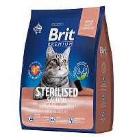 Brit Premium Cat Sterilized Salmon & Chicken 400г с Лососем и Курицей для Стерилизованных Кошек