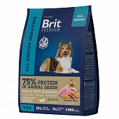 Brit Premium Sensitive Lamb для Собак с Чувствительным Пищеварением 3кг