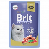 пауч Brit Premium для Кошек Форель в желе 85г
