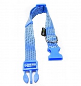 Ошейник Nunbell нейлон 20мм*56см Голубой со светоотражающей нитью